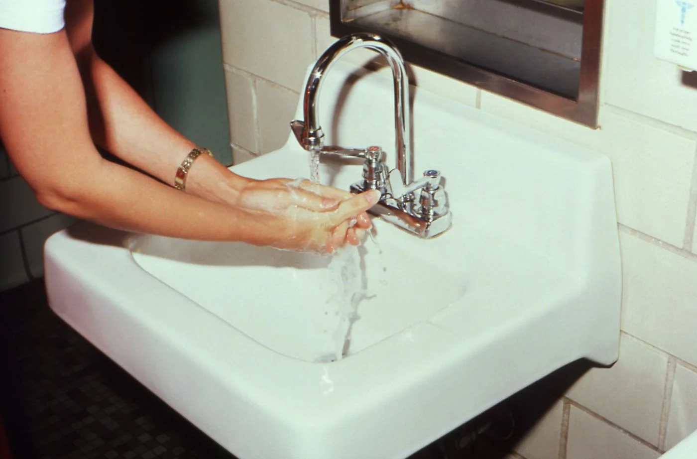 Hand hygiene at a sink